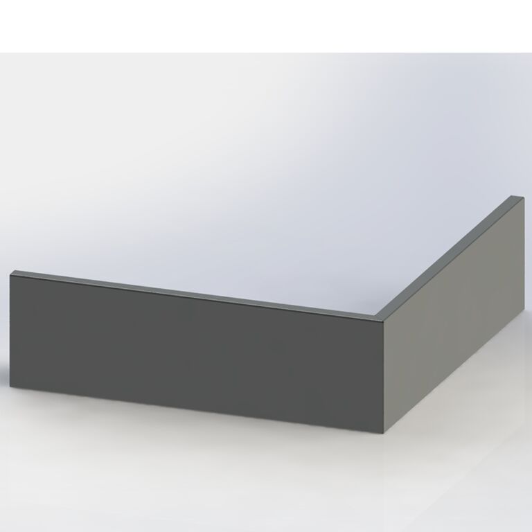 Pulverpārklāta tērauda atbalsta siena ārējais stūris 100 x 100 cm (augstums 30 cm)