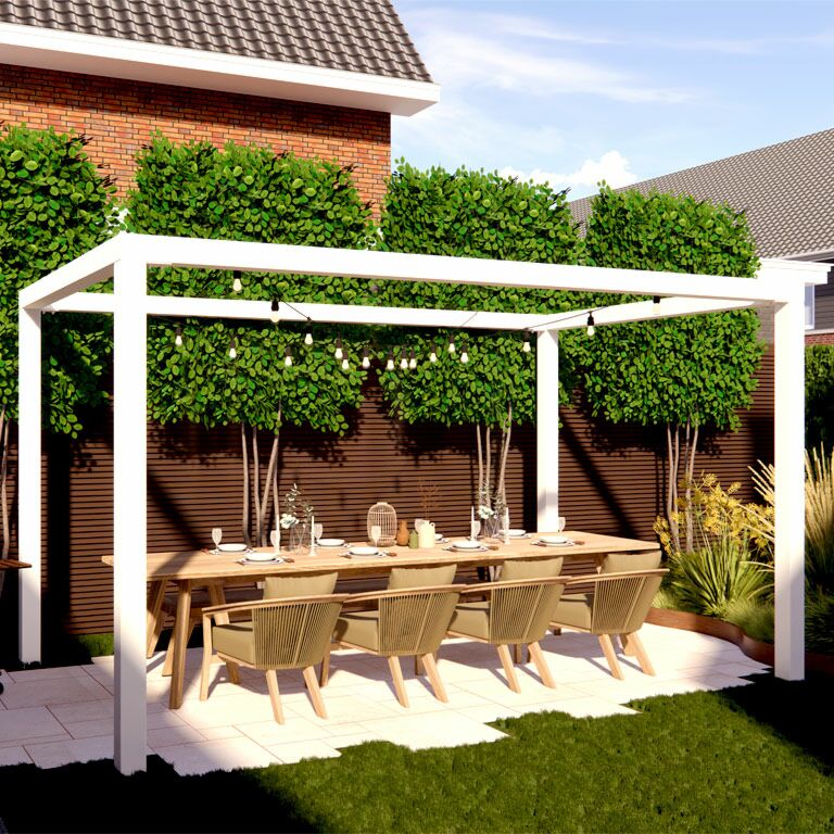 Pulverpārklāta tērauda pergola izkārtojums laukums 224 x 200 cm