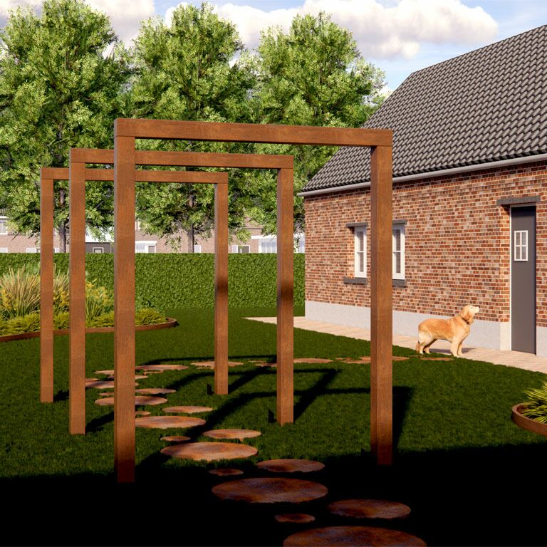 Kortena tērauda pergola taisns 300 cm