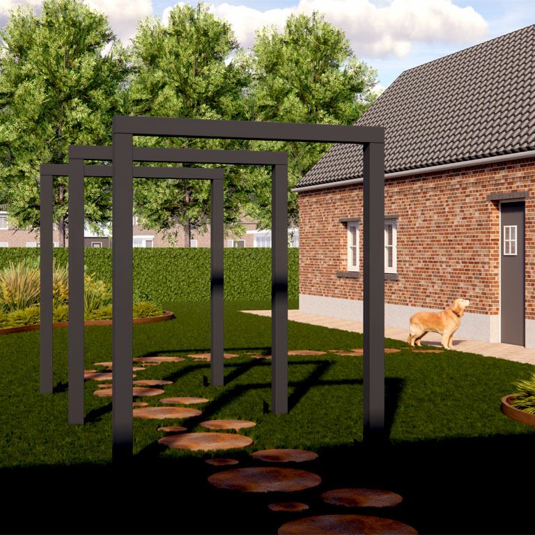 Pulverpārklāta tērauda pergola taisns 300 cm