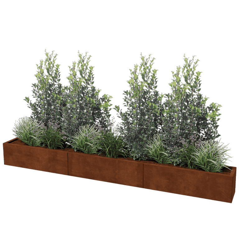 Kortena tērauda puķu kaste Texas xxl 300 x 30 cm