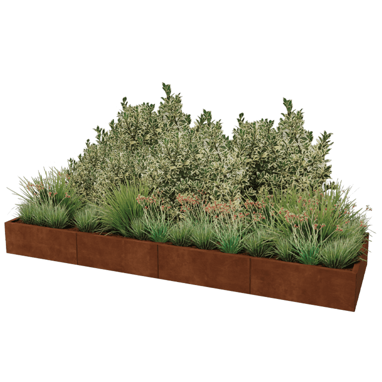 Kortena tērauda puķu kaste Texas xxl 320 x 100 cm