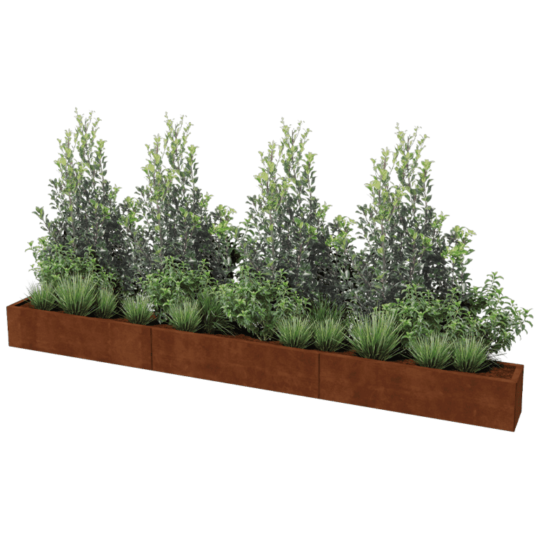 Kortena tērauda puķu kaste Texas xxl 360 x 30 cm