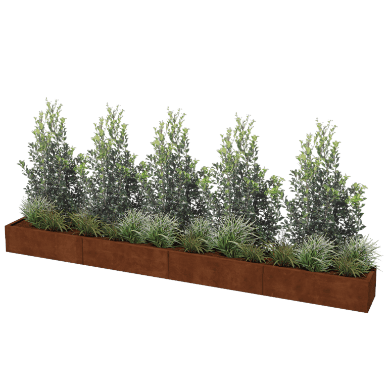 Kortena tērauda puķu kaste Texas xxl 400 x 40 cm