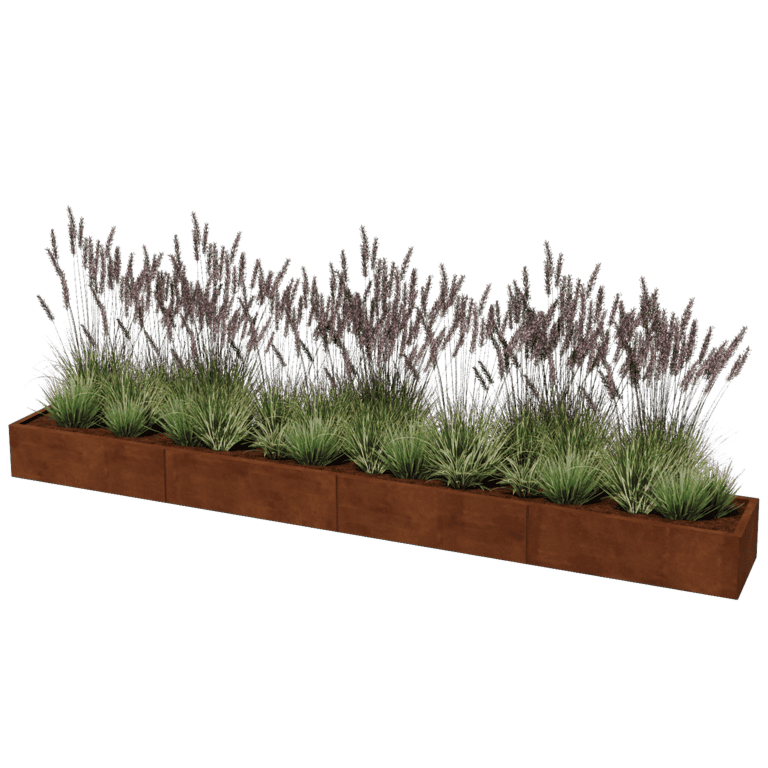 Kortena tērauda puķu kaste Texas xxl 400 x 50 cm