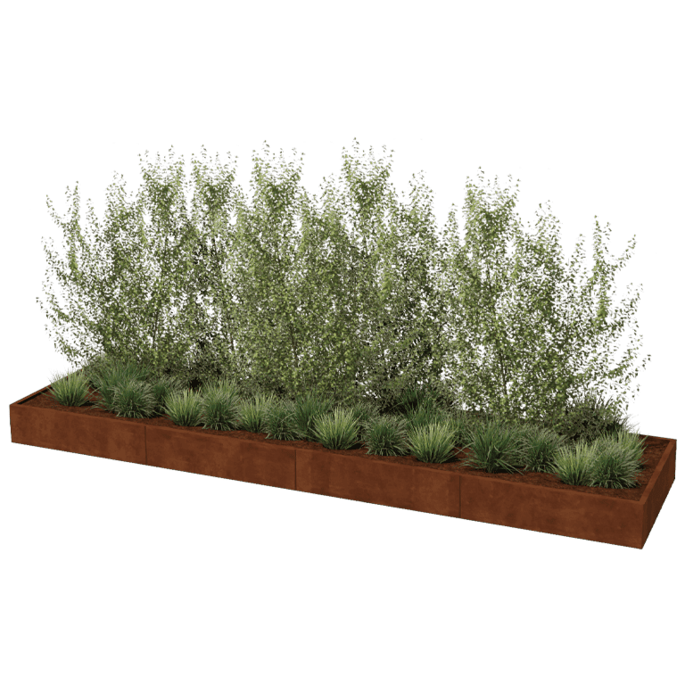 Kortena tērauda puķu kaste Texas xxl 480 x 120 cm