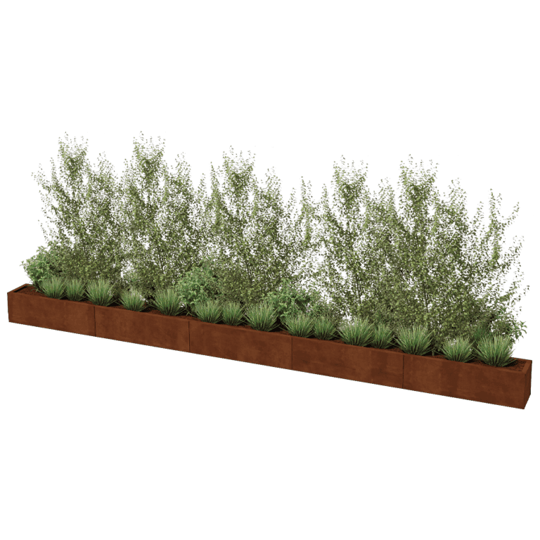 Kortena tērauda puķu kaste Texas xxl 500 x 30 cm