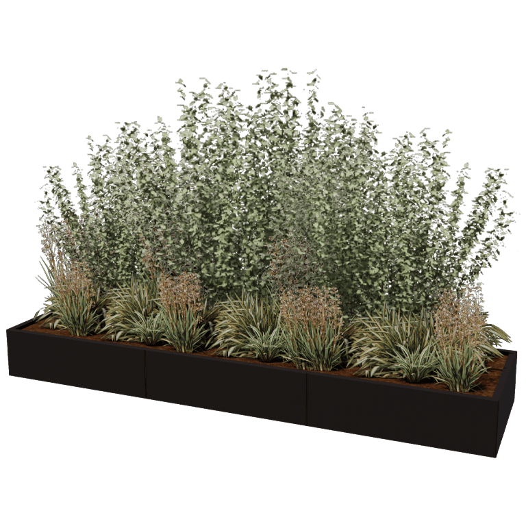 Pulverpārklāta tērauda puķu kaste Texas xxl 300 x 80 cm