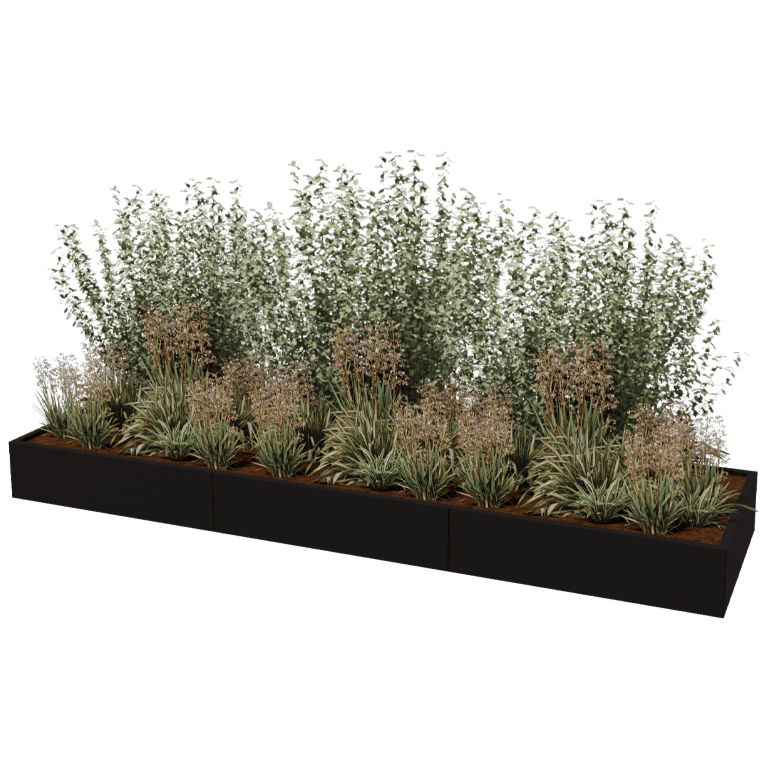 Pulverpārklāta tērauda puķu kaste Texas xxl 360 x 100 cm