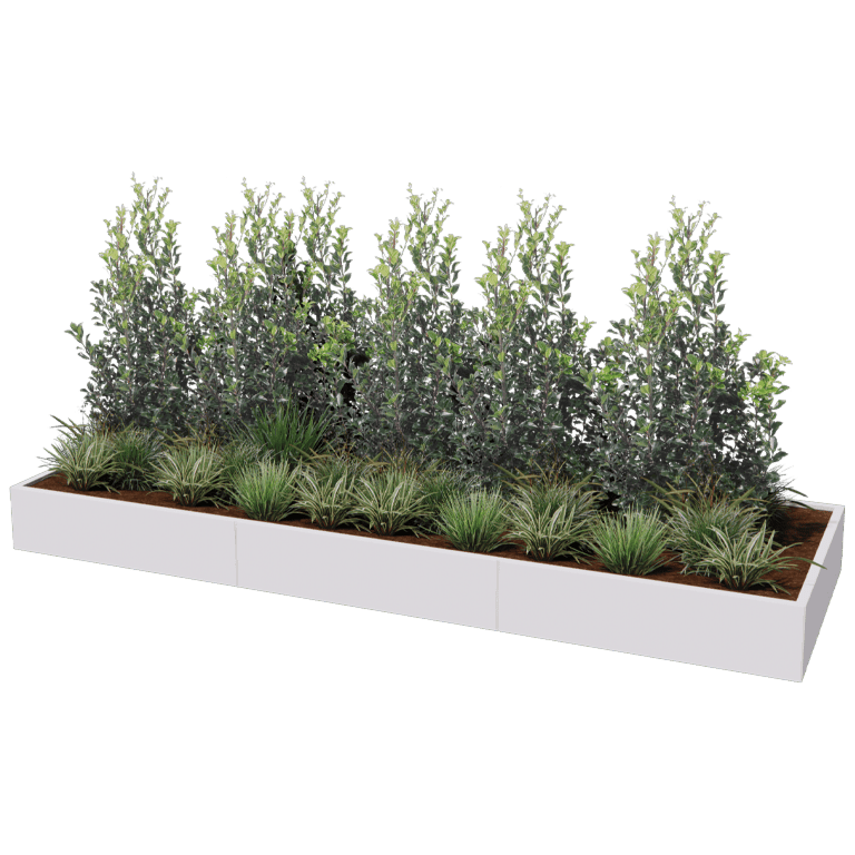 Pulverpārklāta tērauda puķu kaste Texas xxl 360 x 120 cm