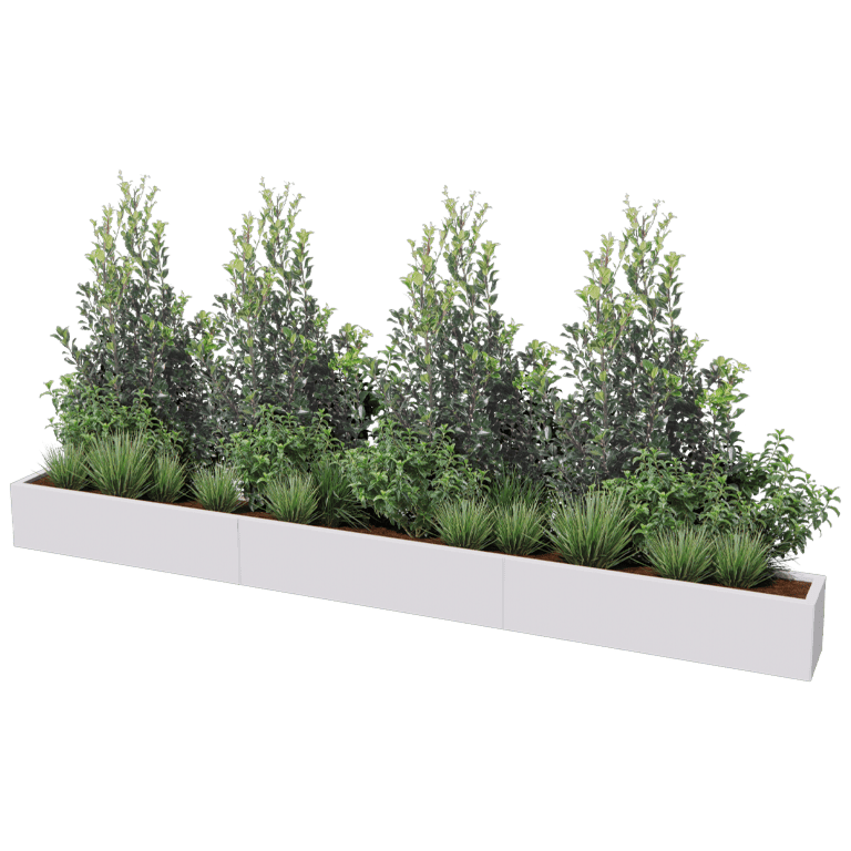 Pulverpārklāta tērauda puķu kaste Texas xxl 360 x 30 cm