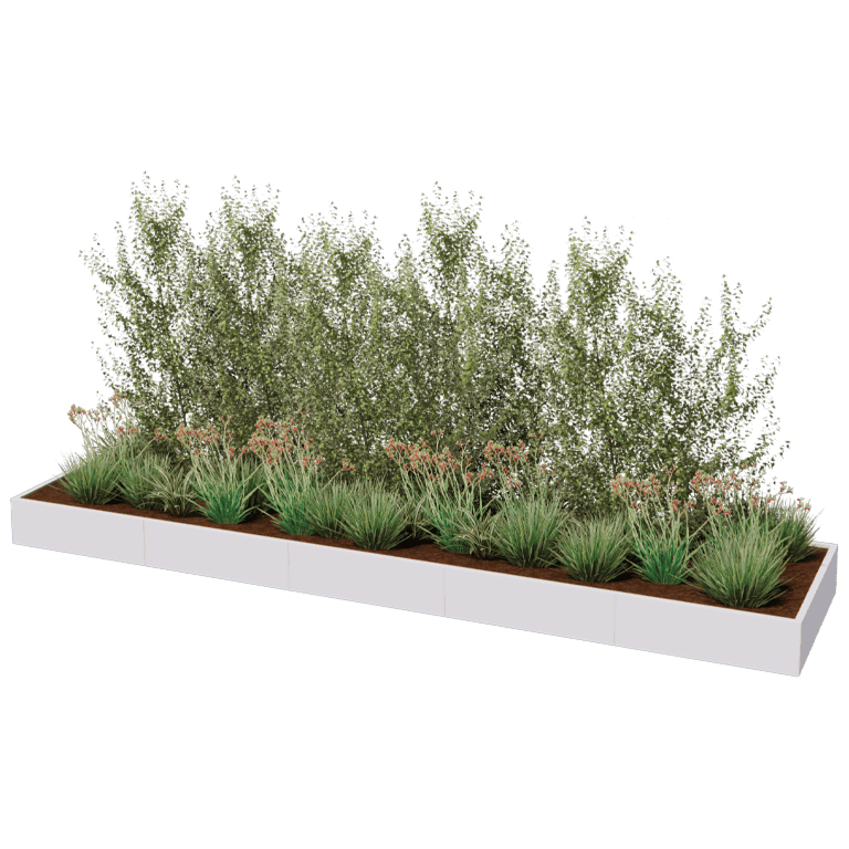 Pulverpārklāta tērauda puķu kaste Texas xxl 500 x 120 cm