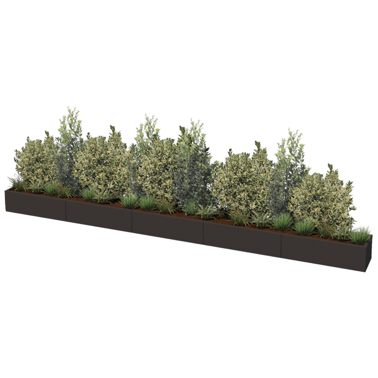 Pulverpārklāta tērauda puķu kaste Texas xxl 500 x 40 cm