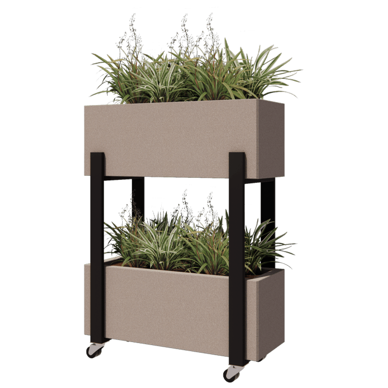 Melnā puķu kaste vertikālais 80 cm