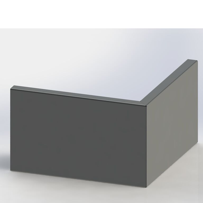 Pulverpārklāta tērauda atbalsta siena ārējais stūris 50 x 50 cm (augstums 30 cm)
