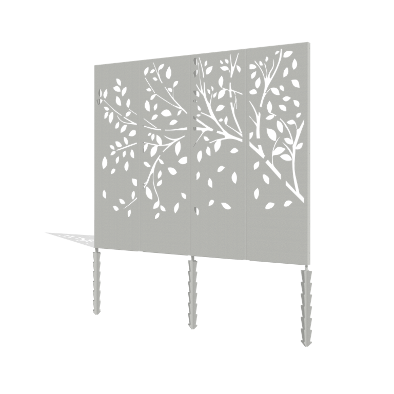 Pulverkrāsota tērauda paneļu koka komplekts 240 x 6 x 190 cm