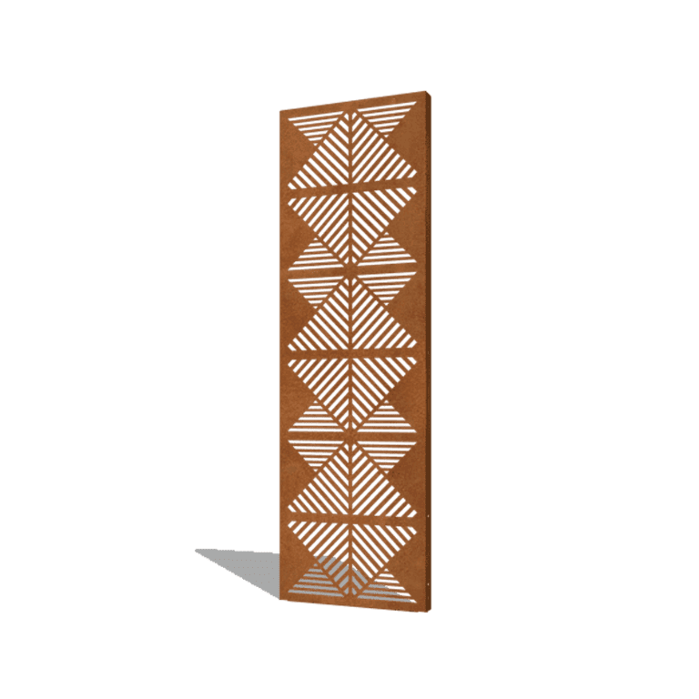 Kortena tērauda dārza panelis līnijas kompozīcija 2 60 x 6 x 190 cm