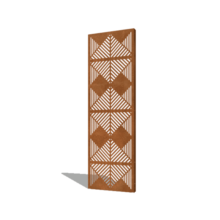 Kortena tērauda dārza panelis līnijas kompozīcija 3 60 x 6 x 190 cm