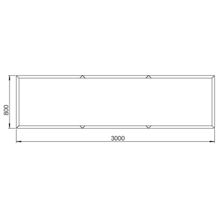 Pulverpārklāta tērauda puķu kaste Texas xxl 300 x 80 cm