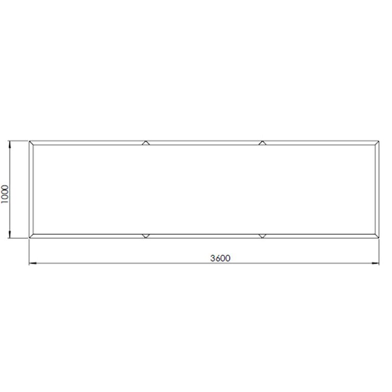 Pulverpārklāta tērauda puķu kaste Texas xxl 360 x 100 cm