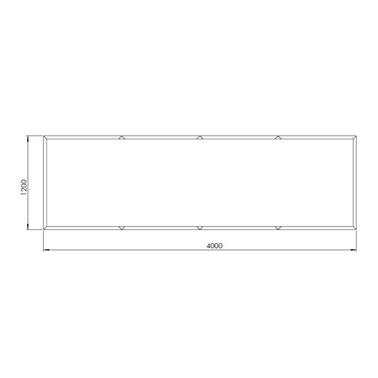 Pulverpārklāta tērauda puķu kaste Texas xxl 400 x 120 cm