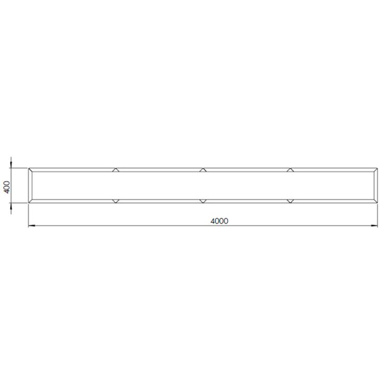 Pulverpārklāta tērauda puķu kaste Texas xxl 400 x 40 cm