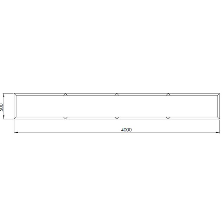 Pulverpārklāta tērauda puķu kaste Texas xxl 400 x 50 cm