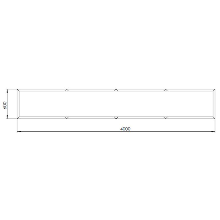 Pulverpārklāta tērauda puķu kaste Texas xxl 400 x 60 cm