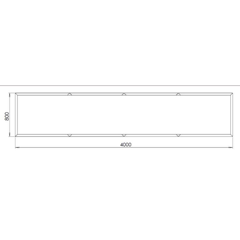 Pulverpārklāta tērauda puķu kaste Texas xxl 400 x 80 cm