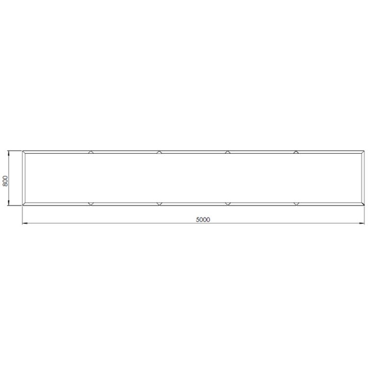 Pulverpārklāta tērauda puķu kaste Texas xxl 500 x 80 cm