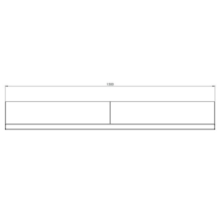 Pulverpārklāta tērauda atbalsta siena taisns 150 cm (augstums 30 cm)