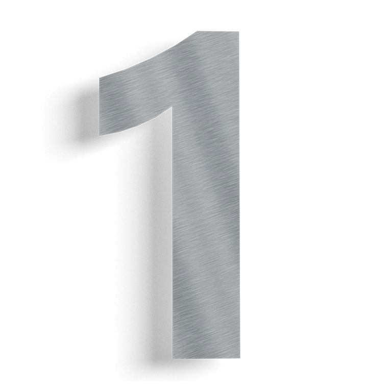 Nerūsējošā tērauda mājas numurs 1 - 80 cm