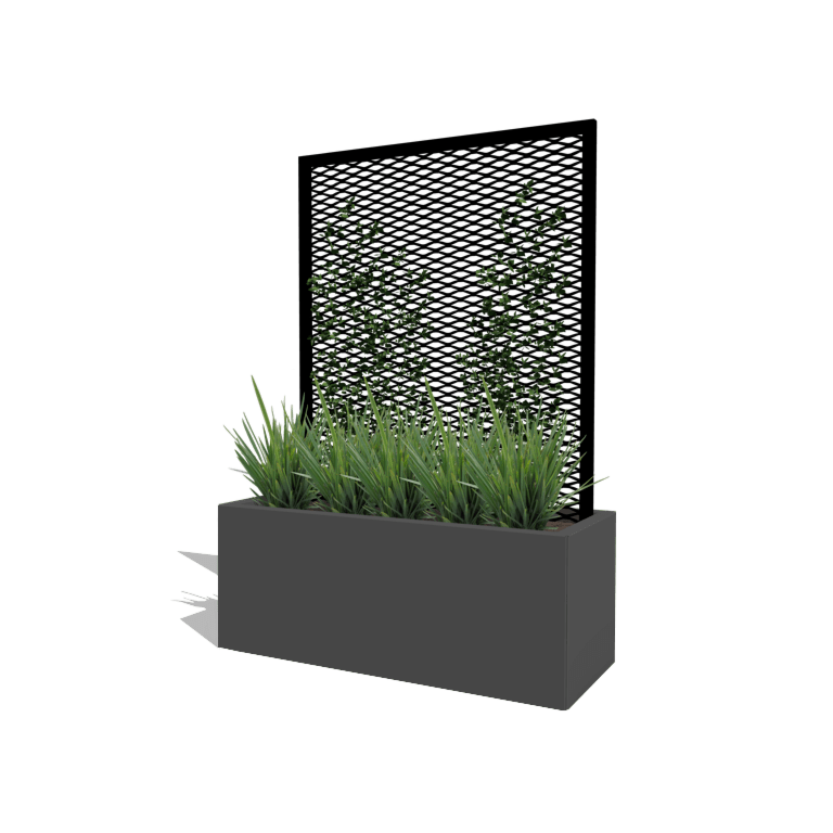 Melnā kāpšanas režģis puķu kaste 100 x 40 cm
