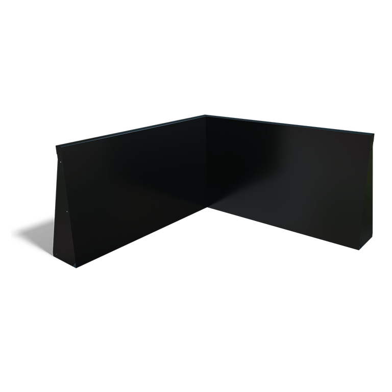 Pulverpārklāta tērauda atbalsta siena iekšējais stūris 100 x 100 cm (augstums 60 cm)