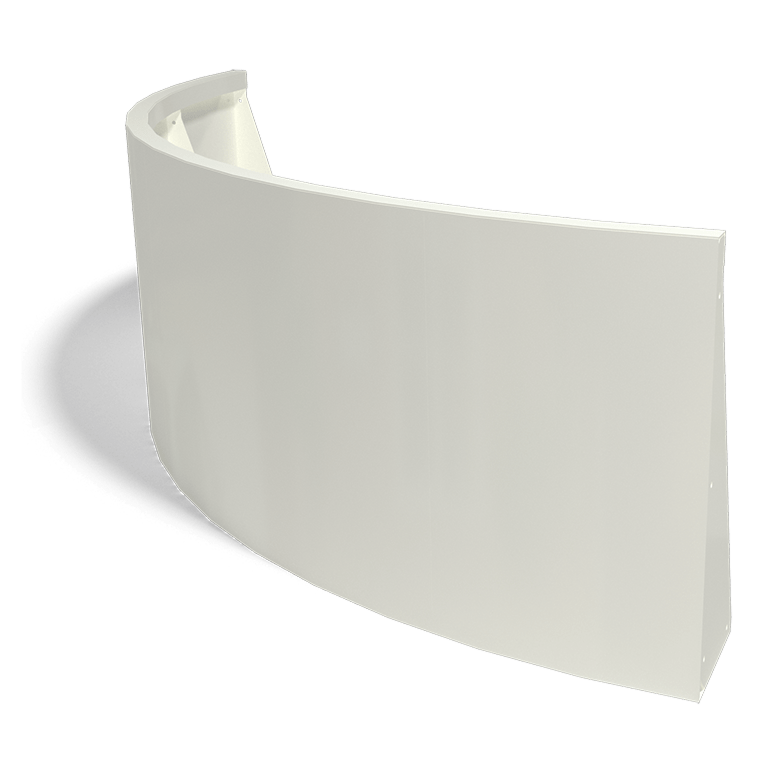 Pulverpārklāta tērauda atbalsta siena ārējā līkne 150 x 150 cm (augstums 60 cm)
