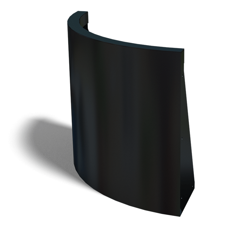 Pulverpārklāta tērauda atbalsta siena ārējā līkne 50 x 50 cm (augstums 50 cm)