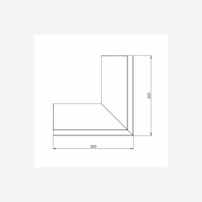 Pulverpārklāta tērauda atbalsta siena ārējais stūris 50 x 50 cm (augstums 30 cm)