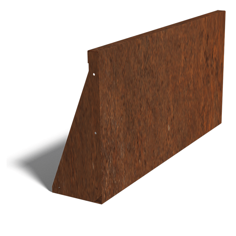 Kortena tērauda atbalsta siena taisns 100 cm (augstums 50 cm)