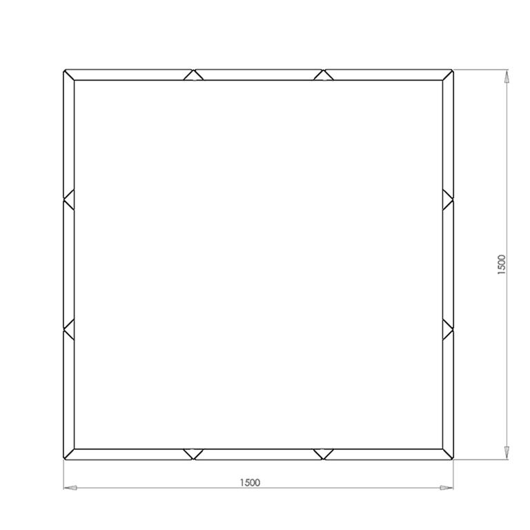 Pulverpārklāta tērauda puķu kaste Miami xxl 150 x 150 cm