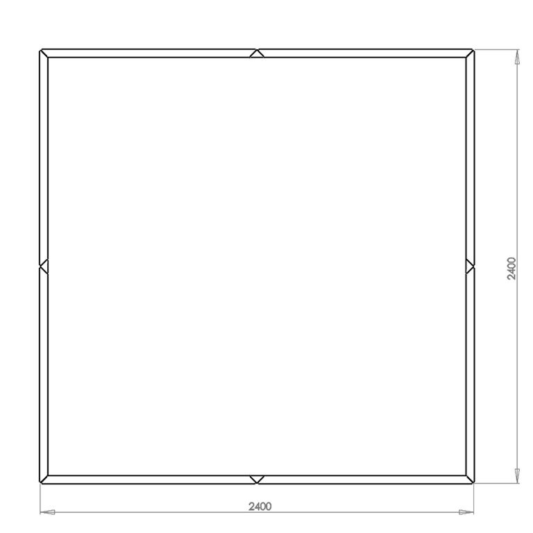 Pulverpārklāta tērauda puķu kaste Miami xxl 240 x 240 cm