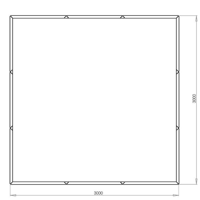 Pulverpārklāta tērauda puķu kaste Miami xxl 300 x 300 cm