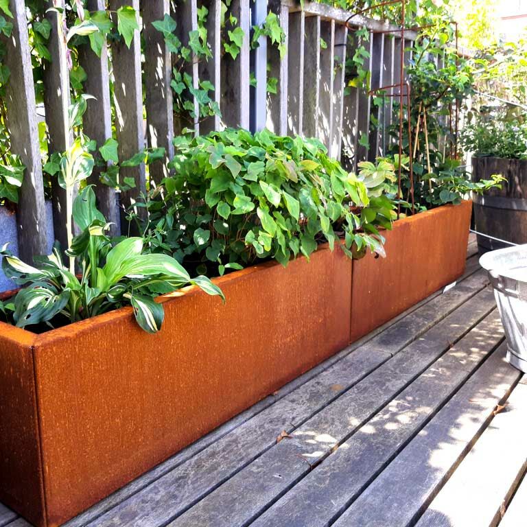 Kortena tērauda puķu kaste Texas xxl 200 x 30 cm