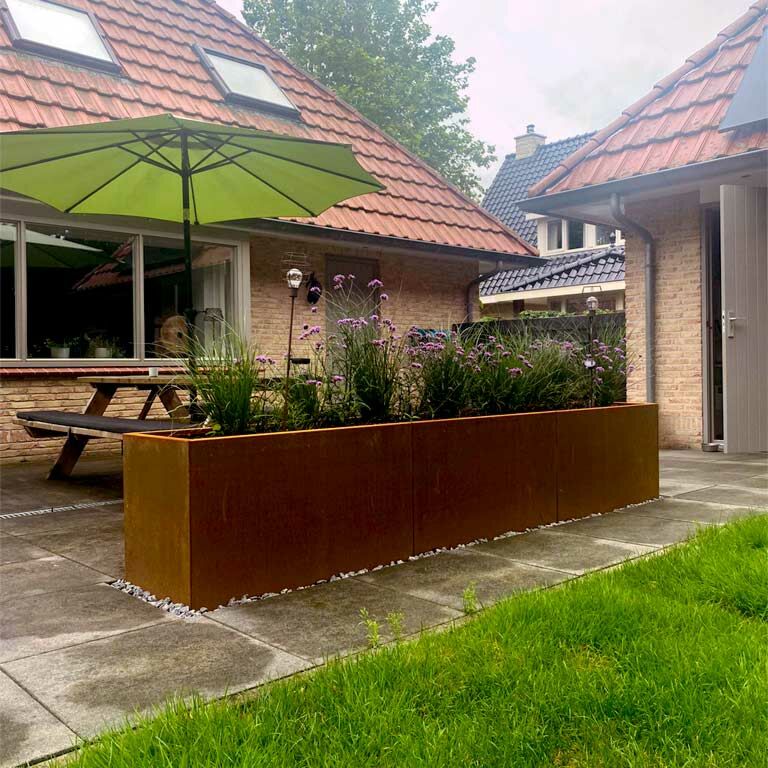 Kortena tērauda puķu kaste Texas xxl 300 x 50 cm