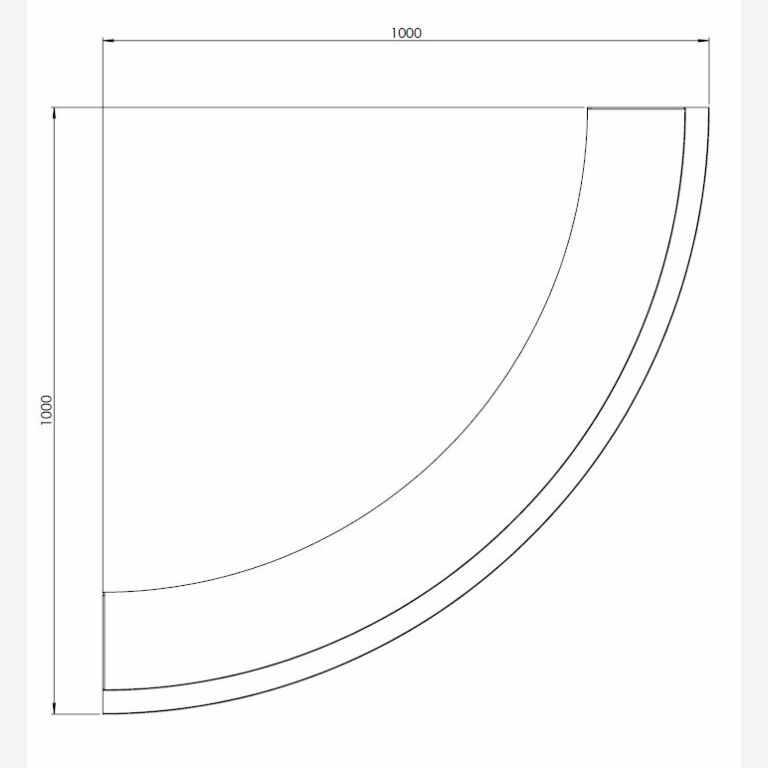 Pulverpārklāta tērauda atbalsta siena ārējā līkne 100 x 100 cm (augstums 30 cm)