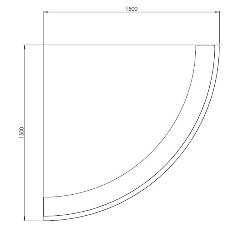 Kortena tērauda atbalsta siena ārējā līkne 150 x 150 cm (augstums 60 cm)