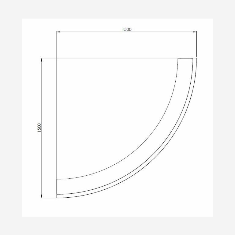 Pulverpārklāta tērauda atbalsta siena ārējā līkne 150 x 150 cm (augstums 50 cm)