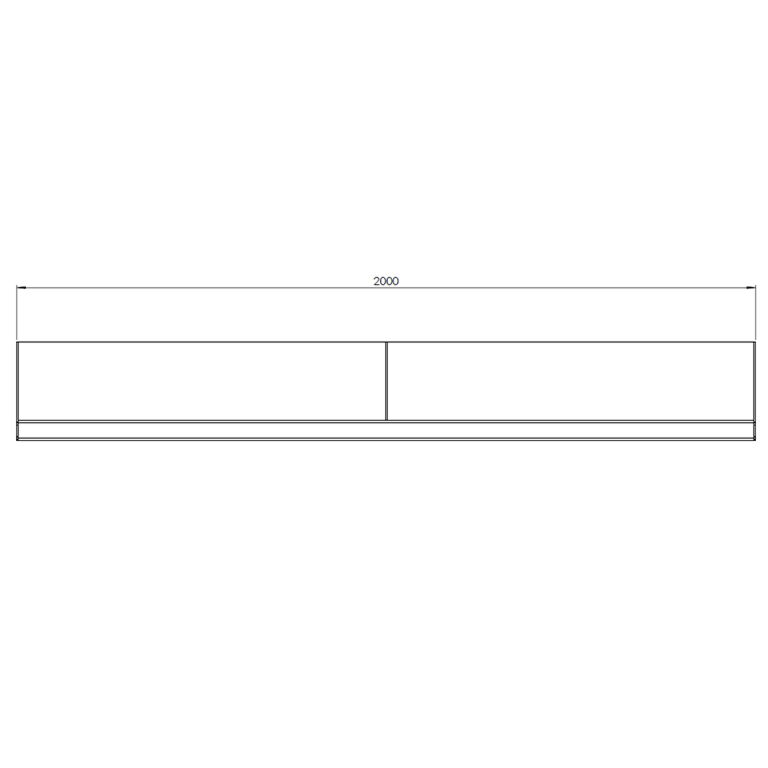 Pulverpārklāta tērauda atbalsta siena taisns 200 cm (augstums 50 cm)