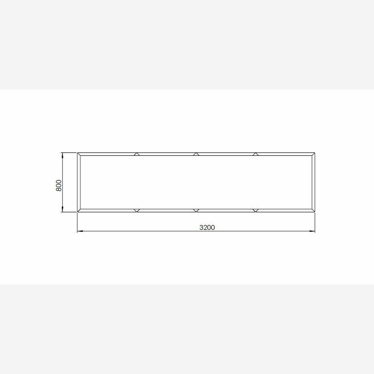 Pulverpārklāta tērauda puķu kaste Texas xxl 320 x 80 cm