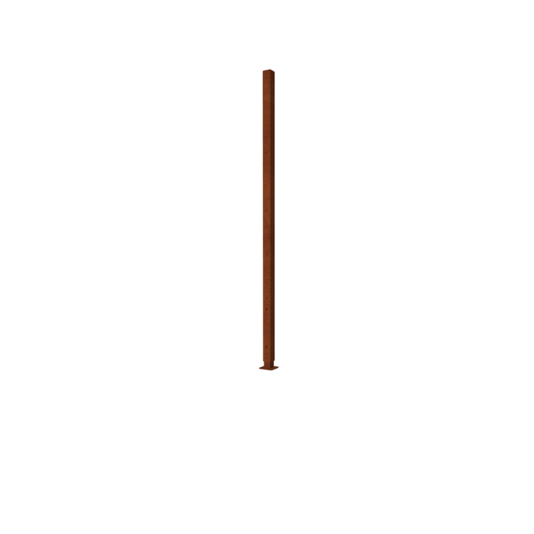 Kortena tērauda žogs H stūra stabs ar pamatplāksni 190 x 6 x 6 cm
