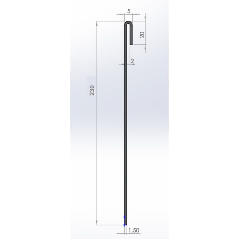 Kortena tērauda malu apmales plakans 23 cm komplekts uz 15 metriem